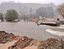 Floods in Corral, Chile, June 2022. Photo: Ministry of Public Works, Los Rios